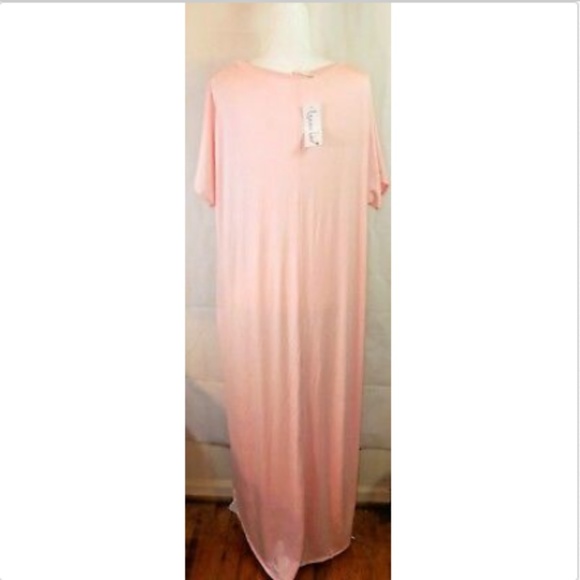 Isaac Liev Women's 2X SS Maxi Dress Pink-NWT - Picture 3 of 4